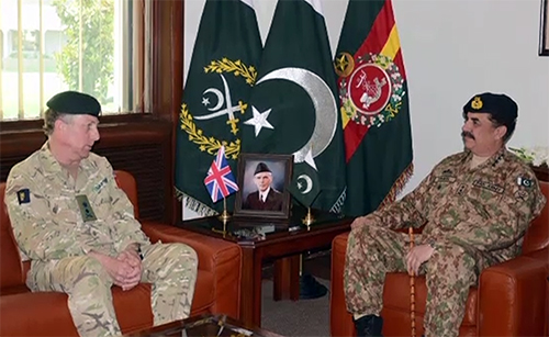آرمی چیف سے برطانوی چیف آف جنرل سٹاف کی ملاقات‘ باہمی دلچسپی کے امور پر گفتگو