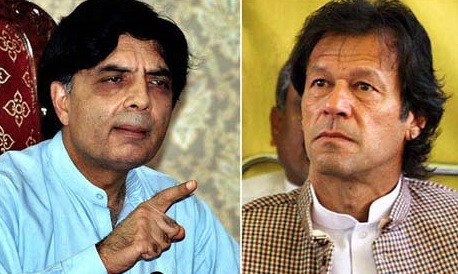 چوہدری نثار اور عمران خان نے ٹیلی فونک رابطہ ،احتجاجی دھرنے پر تبادلہ خیال