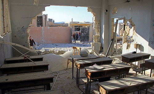 شام : تین سکولوں پر بمباری سے 22 کم عمر طالبعلم جاں بحق