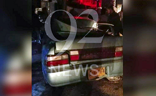 خیرپور: مسافرکوچ کی کار کو ٹکر، 4 افراد جاں بحق، 10زخمی