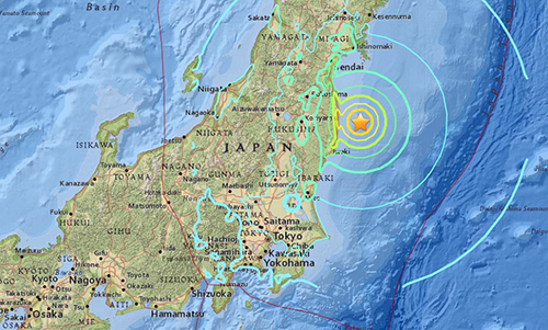 جاپان میں 7.4 شدت کا زلزلہ‘ طوفانی لہریں فوکوشیما سے ٹکرا گئیں