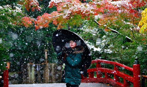 جاپان میں 54برس بعد نومبر میں برف باری