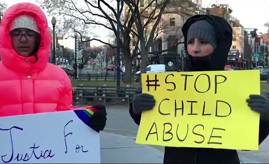 معصوم زینب سے زیادتی کیخلاف واشنگٹن میں پاکستانیوں کا احتجاجی مظاہرہ