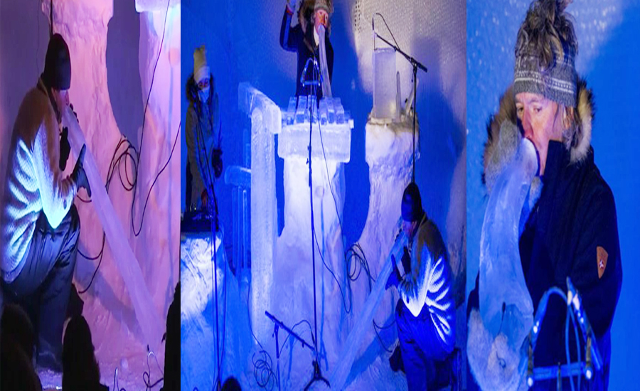 ناروے میں برف سے بنے آلات موسیقی کا سالانہ میلہ