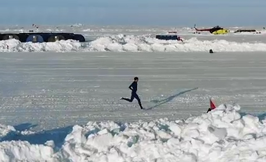 قطب شمالی میں منفی30ڈگری سینٹی گریڈ میں دوڑنے کا عالمی ریکارڈ