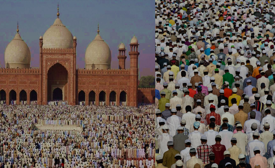 لاہور میں نماز عید کا سب سےبڑا اجتماع بادشاہی مسجد اور جامع مسجد داتادربار میں ہوا