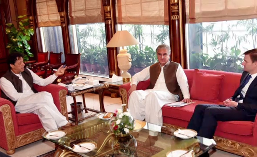 وزیراعظم عمران خان سے سبکدوش امریکی سفیر ڈیوڈ ہیل کی الوداعی ملاقات
