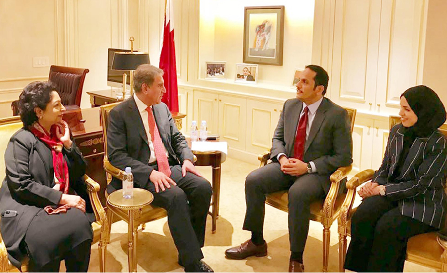 وزیرخارجہ کی قطری اورچینی ہم منصب سے ملاقاتیں،باہمی دلچسپی کے امور پرگفتگو