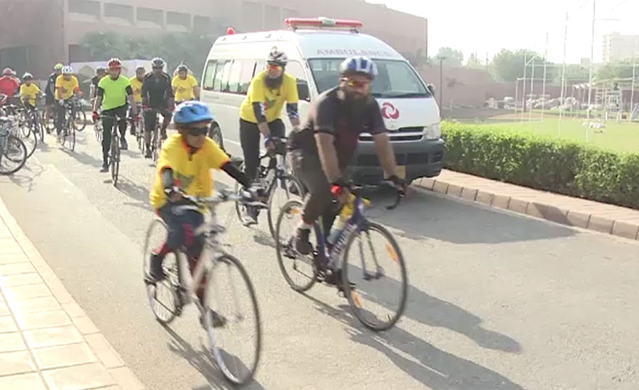 کراچی ، آغا خان یونیورسٹی کی جانب سے سائیکل ریس کا انعقاد