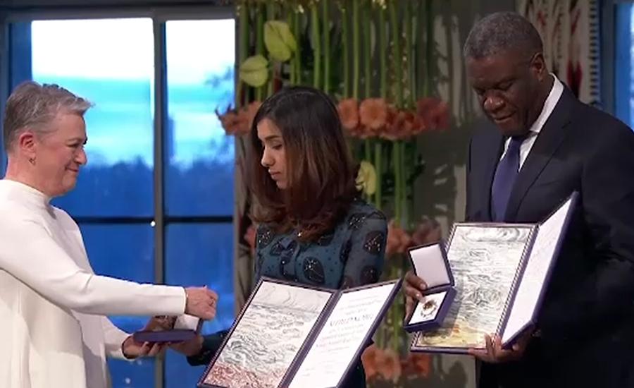 عراق کی نادیہ مراد،کانگو کے ڈاکٹر ڈینس کوامن  کے نوبل انعام سے نواز دیا گیا