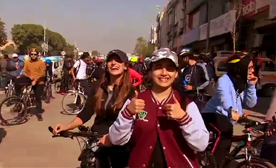 لاہور ، خواتین کے عالمی دن کی مناسبت سے سائیکل ریس کا انعقاد