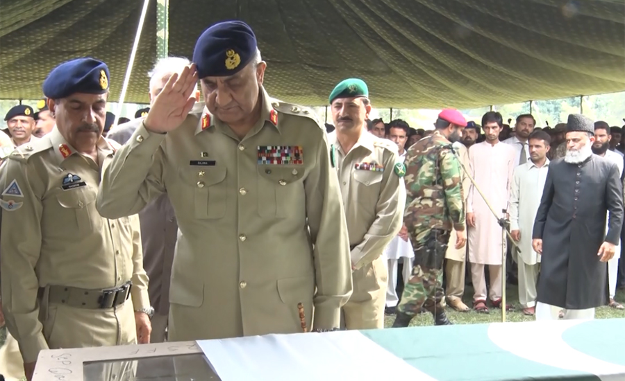 بابو سر ٹاپ حادثہ، شہید فوجی جوانوں کی چکلالہ گیریژن راولپنڈی میں نماز جنازہ ادا