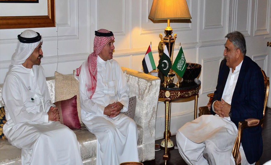 آرمی چیف سے سعودی عرب اور متحدہ عرب امارات  کے وزرائے خارجہ کی ملاقات