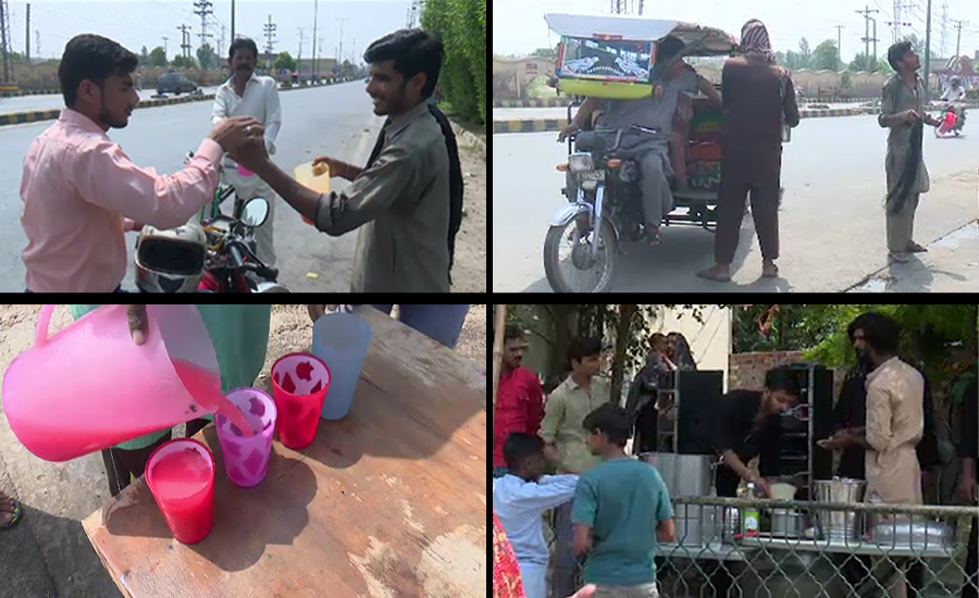 شہدائے کربلا کی یاد میں لاہور میں  جگہ جگہ  سبیلوں کا اہتمام