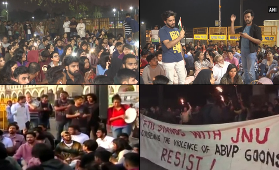 جواہر لعل نہرو یونیورسٹی پر بی جے پی غنڈوں کے حملے کیخلاف بھارت بھر میں مظاہرے