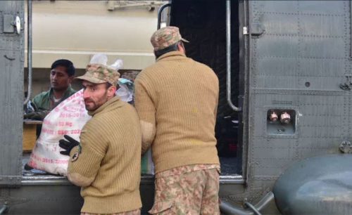 پاک فوج ، کشمیر، گلگت بلتستان ، بلوچستان ، برفباری ، امدادی کارروائیاں 