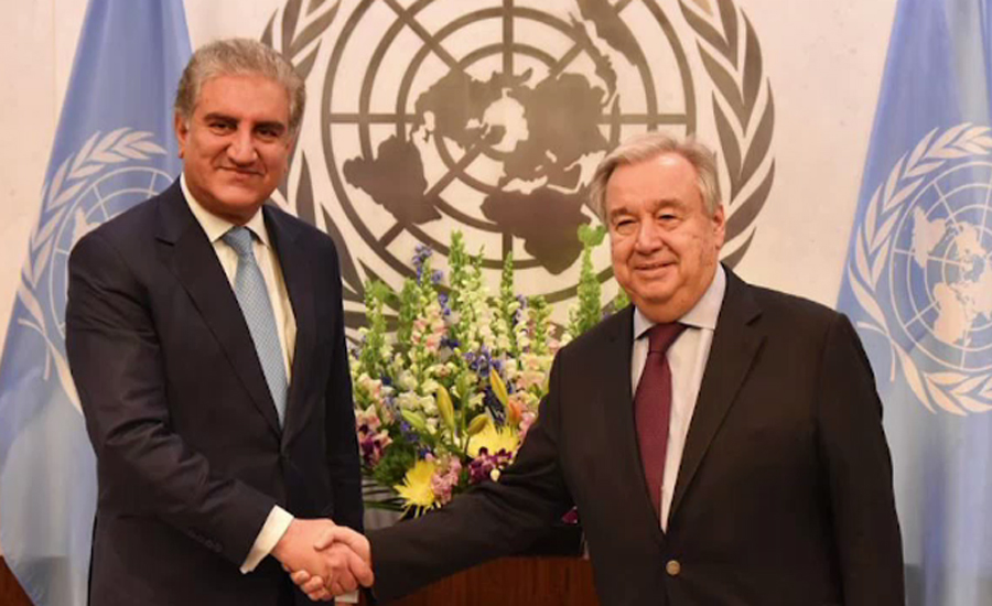 وزیر خارجہ کی اقوام متحدہ کے سیکرٹری جنرل سے ملاقات ،مسئلہ کشمیر پر گفتگو