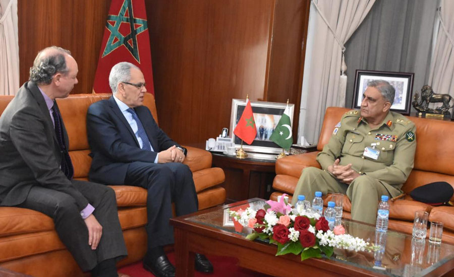 آرمی چیف کی مراکش کے وزیر قومی دفاع اور انسپکٹر جنرل مسلح افواج سے ملاقاتیں