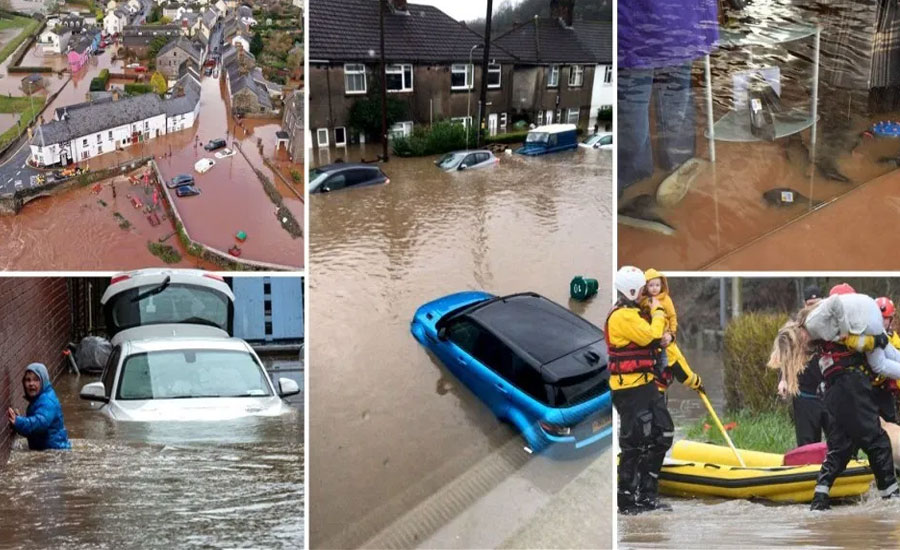 سمندری طوفان ڈینس سے برطانیہ میں نظام زندگی درہم برہم، ہر شے تہس نہس