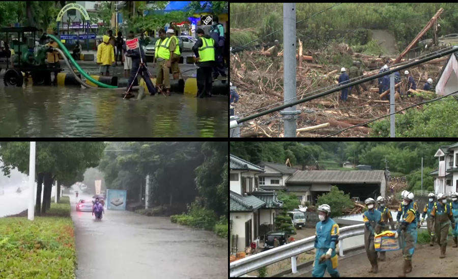 جاپان اور بھارت میں طوفانی بارشوں نے تباہی مچادی