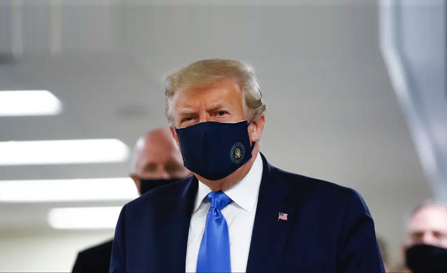 ماسک کی مسلسل مخالفت کرنیوالے ٹرمپ کا بڑا یوٹرن، چہرہ ڈھانپے تصویر شیئر کردی