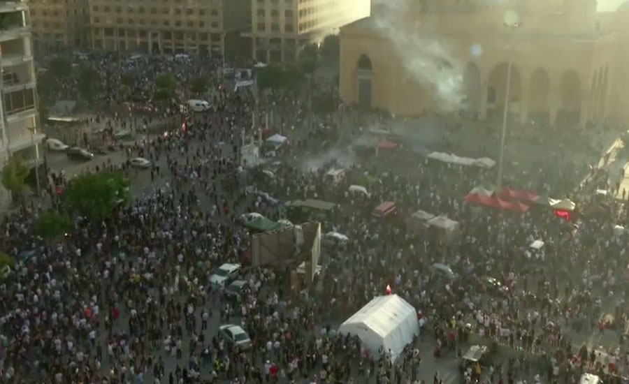 سانحہ بیروت، لبنانی حکومت کیخلاف ہزاروں افراد سڑکوں پر نکل آئے