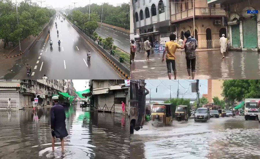 کراچی میں وقفے وقفے سے بارش، کئی مقامات اور اہم شاہراہوں پر پانی جمع