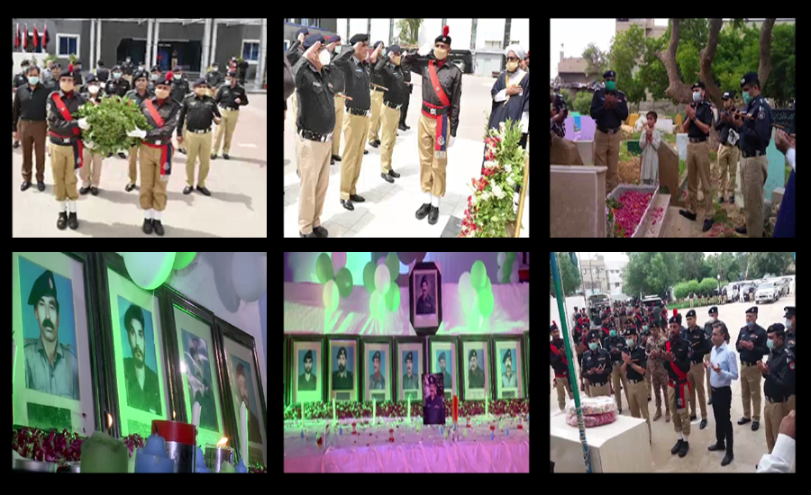 کراچی میں یوم شہداء پولیس کے موقع پر مختلف مقامات پر تقریب