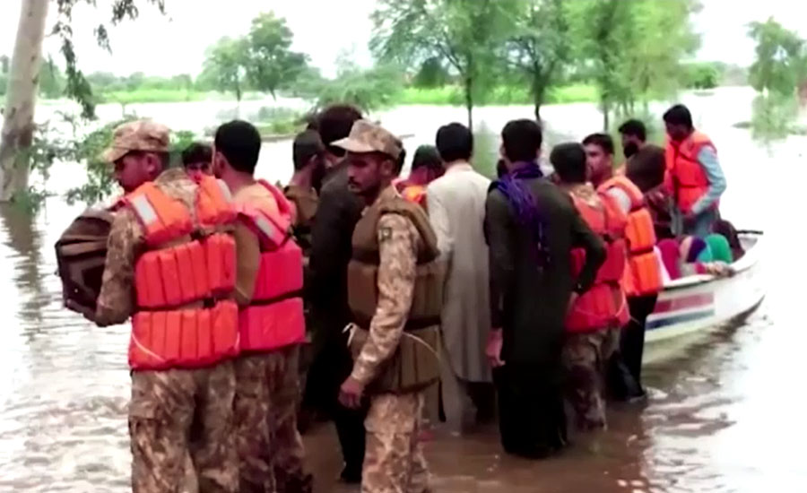 پاک فوج سول انتظامیہ کی مدد کے لئے سیلاب زدہ خوشاب پہنچ گئی