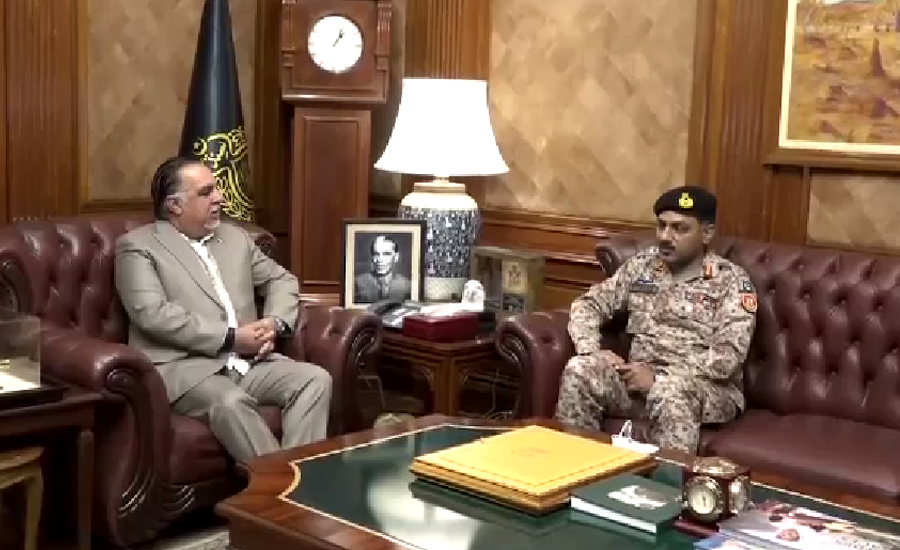 گورنر سندھ سے ڈی جی رینجرز سندھ کی ملاقات، امن و امان کی صورتحال پر تبادلہ خیال