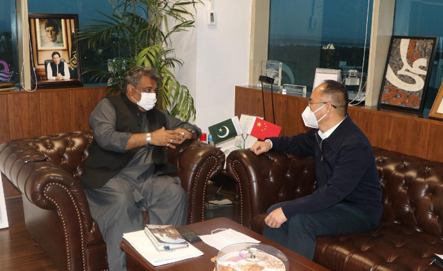چینی سفیر کی وزیر بحری امور علی زیدی سے ملاقات، بحری شعبے میں تعاون پر تبادلہ خیال