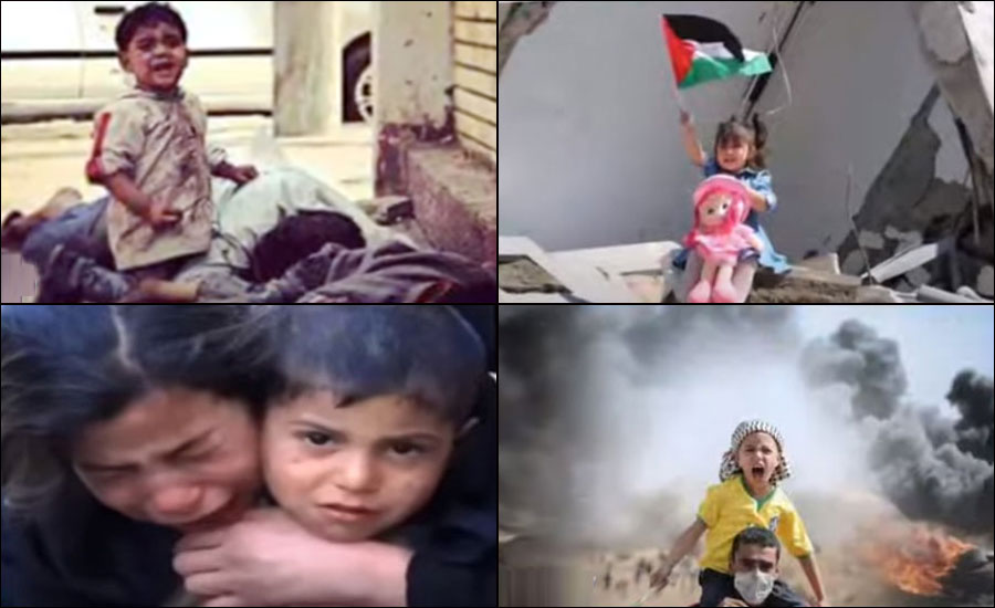 سوشل میڈیا پر فلسطینی بچوں کی دل ہلا دینے والی تصاویر وائرل