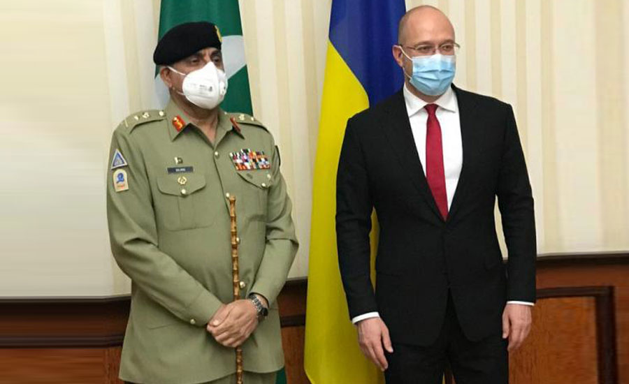 آرمی چیف کی یوکرائنی وزیراعظم اور وزراء سے ملاقاتیں، علاقائی سلامتی پر تبادلہ خیال