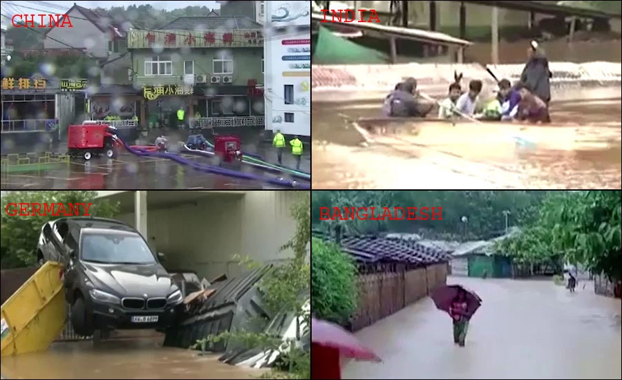 بھارت، بنگلہ دیش، جرمنی اور چین میں بارشوں سے تباہی، نظام زندگی درہم برہم