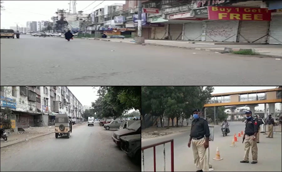 سندھ لاک ڈاؤن کا تیسرا روز، بڑے تجارتی مراکز اور دکانیں بند، ویکسی نیشن سنٹرز پر رش