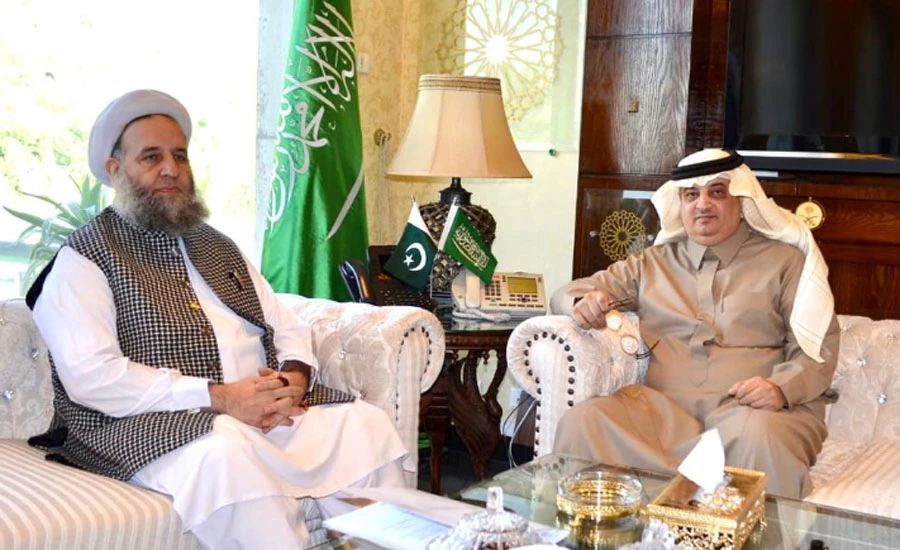 پیر نور الحق قادری کی سعودی سفیر سے ملاقات، عمرہ فلائٹ آپریشن بحالی پر گفتگو