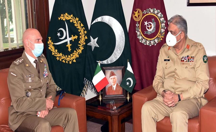 آرمی چیف سے اٹلی کے سیکرٹری جنرل ڈیفنس کی ملاقات، افغانستان کی صورتحال  پر تبادلہ خیال