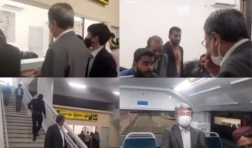 کراچی میں جاپانی قونصل جنرل کا گرین لائن بس میں سفر