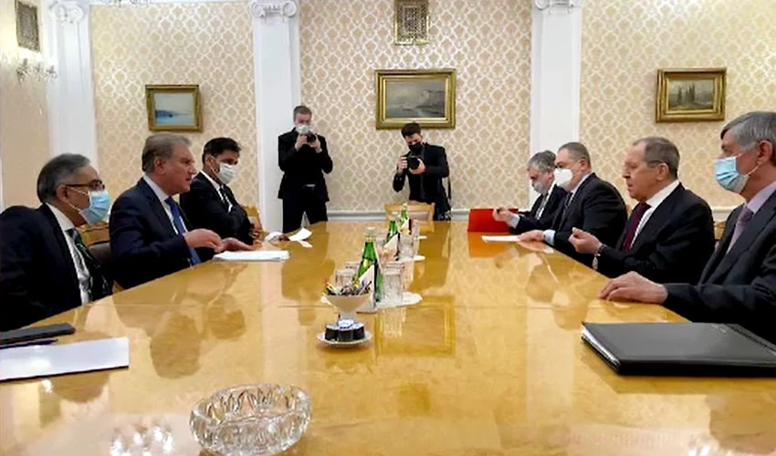 وزیرِخارجہ شاہ محمود کی وفد کے ہمراہ روسی ہم منصب سے ملاقات، اہم علاقائی و عالمی اُمور پر تبادلہ خیال