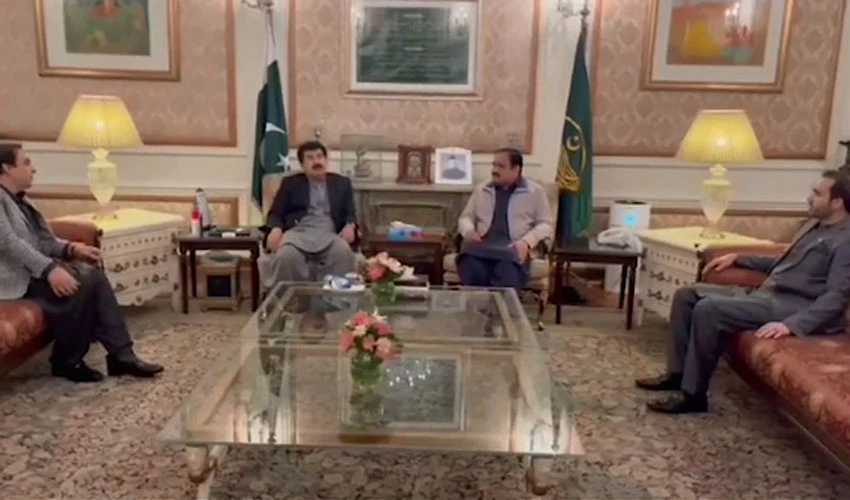چیئرمین سینیٹ صادق سنجرانی اور وزیراعلی پنجاب کی ملاقات، سیاسی صورتحال پر بات چیت