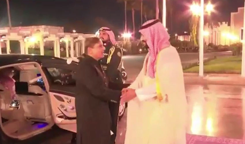 وزیر اعظم شہباز شریف کی ولی عہد شہزادہ محمد بن سلمان سے ملاقات، گارڈ آف آنر بھی پیش کیا گیا