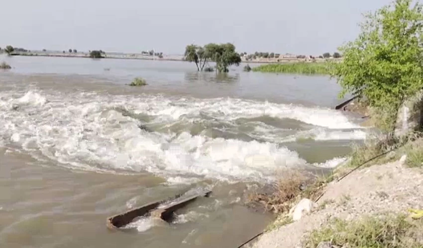 منچھر جھیل کے سیلابی پانی کی تباہ کاری، دادو اور بھان سعید آباد میں ہر طرف پانی ہی پانی