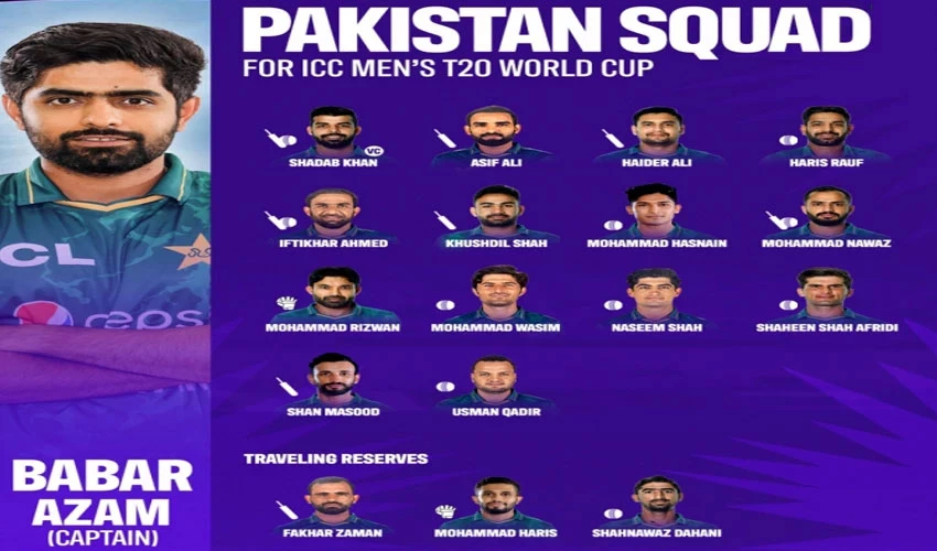 ورلڈ کپ، دورہ نیوزی لینڈ اور انگلینڈ کیخلاف سیریز کیلئے پاکستانی اسکواڈ کا اعلان