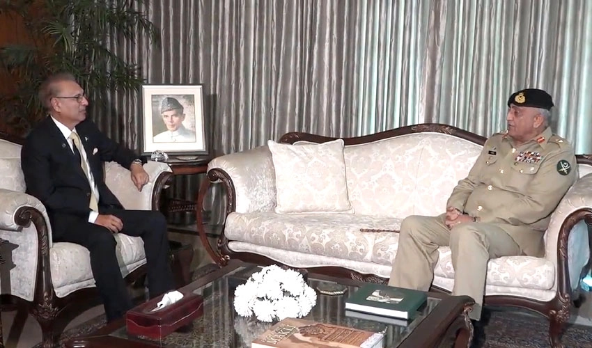 آرمی چیف جنرل باجوہ کی صدر ڈاکٹر عارف علوی سے الوداعی ملاقات