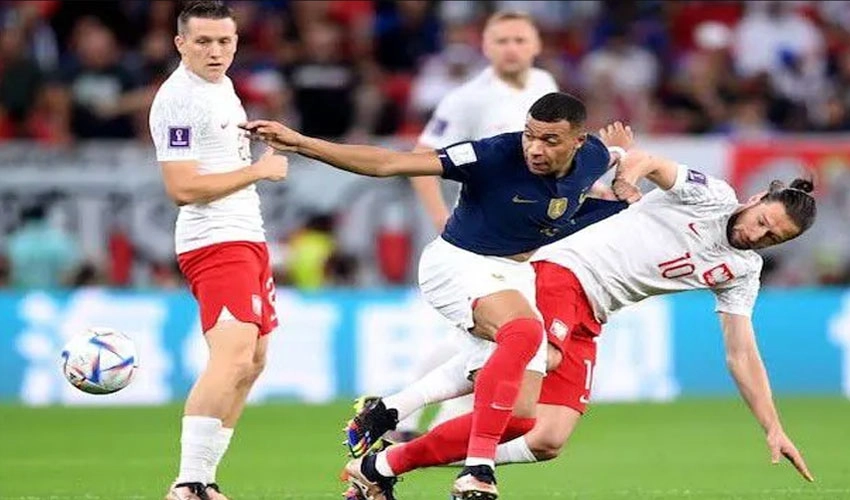 فیفا ورلڈ کپ، دفاعی چیمپئن فرانس پولینڈ کو ہراکر کوارٹرفائنل میں پہنچ گیا
