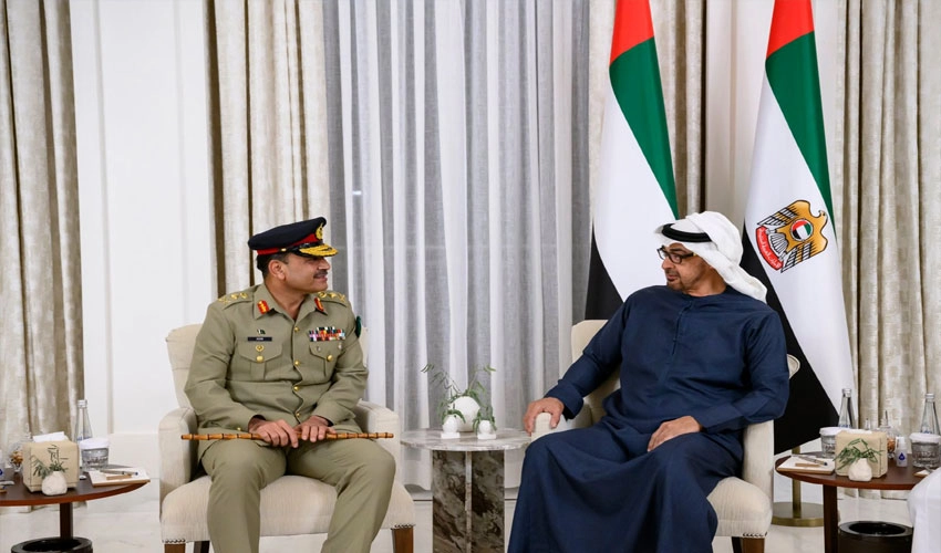 آرمی چیف جنرل عاصم منیر کی اماراتی صدر سے ملاقات، دوطرفہ تعلقات ودفاعی امور پر تبادلہ خیال